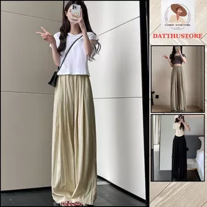 Quần Ống Rộng Cạp Chun DATTHUSTORE Quần Nữ Chất Đũi Nhoăn Nữ Có Thể Mặc Đi Làm Đi Chơi ( MS55 )