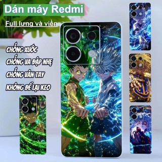 Miếng dán Skin Mặt lưng sau full viền Xiaomi Redmi Note 13 Pro 5G , 12 Turbo ,K70 Pro , K40 Pro K50 , K60 , Turbo 3