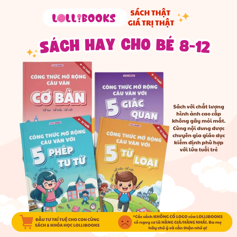 Ảnh Sách Cho Bé - Bộ 4 Cuốn Sách Lollibooks Các Công Thức Mở Rộng Câu Văn 1