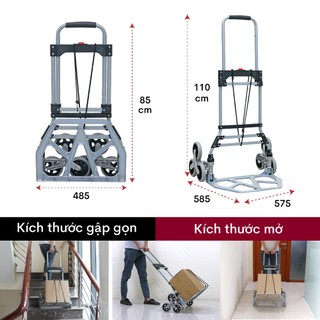 Xe kéo đẩy leo cầu thang FUJIHOME CC-6120 có 6 bánh rút, tải trọng 100 - 150kg, gấp gọn tiện lợi