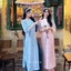 Áo dài cách tân GUMIN thiết kế cổ tròn tay lỡ dáng suông cúc tết sang trọng thanh lịch