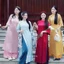 Áo dài cách tân GUMIN thiết kế cổ tròn tay lỡ dáng suông cúc tết sang trọng thanh lịch