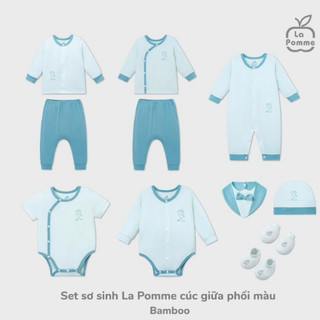 La Pomme Set sơsinh  la pomme phối màu xanh NB-3M