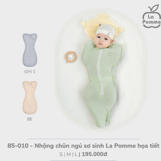 La pomme AW2024 Nhộng chũn ngủ sơ sinh La Pomme hoạ tiết cho bé