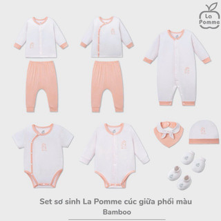 La Pomme set sơ sinh phối màu hồng NB-3M