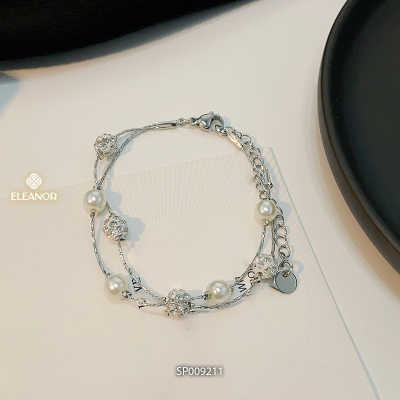 Vòng tay nữ layer Eleanor Accessories đính charm bi basic phụ kiện trang sức lắc tay 9211