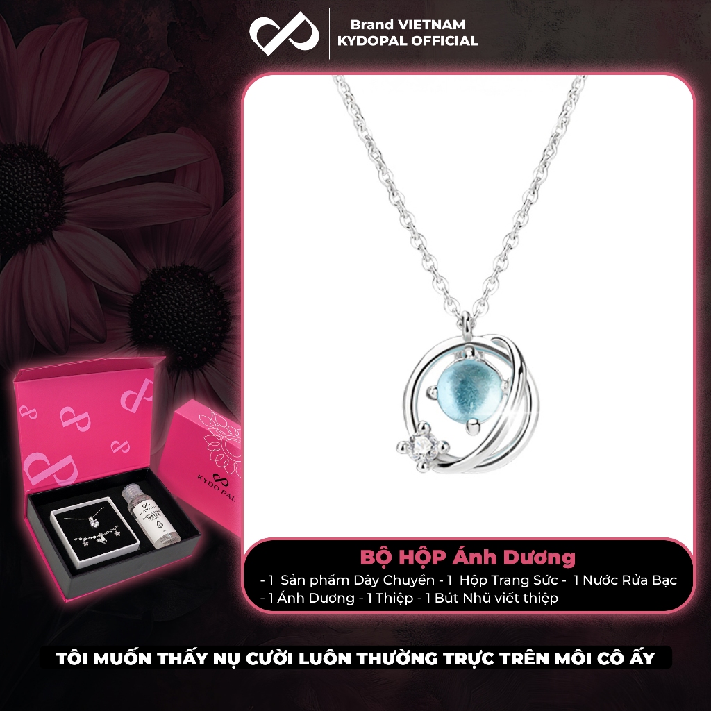 Ảnh Dây chuyền bạc nữ KYDOPAL đính đá moonstone tiểu hành tinh lấp lánh trang sức cá tính 925- PAL9B12C2 4