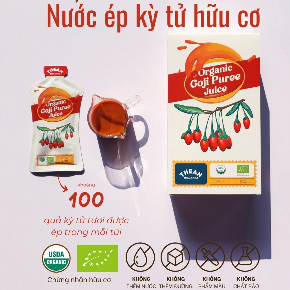 Nước ép kỳ tử hữu cơ The An Organics Goji Puree Juice (mua 2 hộp có hộp ...