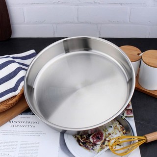 Khay inox 3 lớp đúc liền [811] – 30cm – Dùng làm chảo, chậu, khay nướng – Dùng được bếp từ