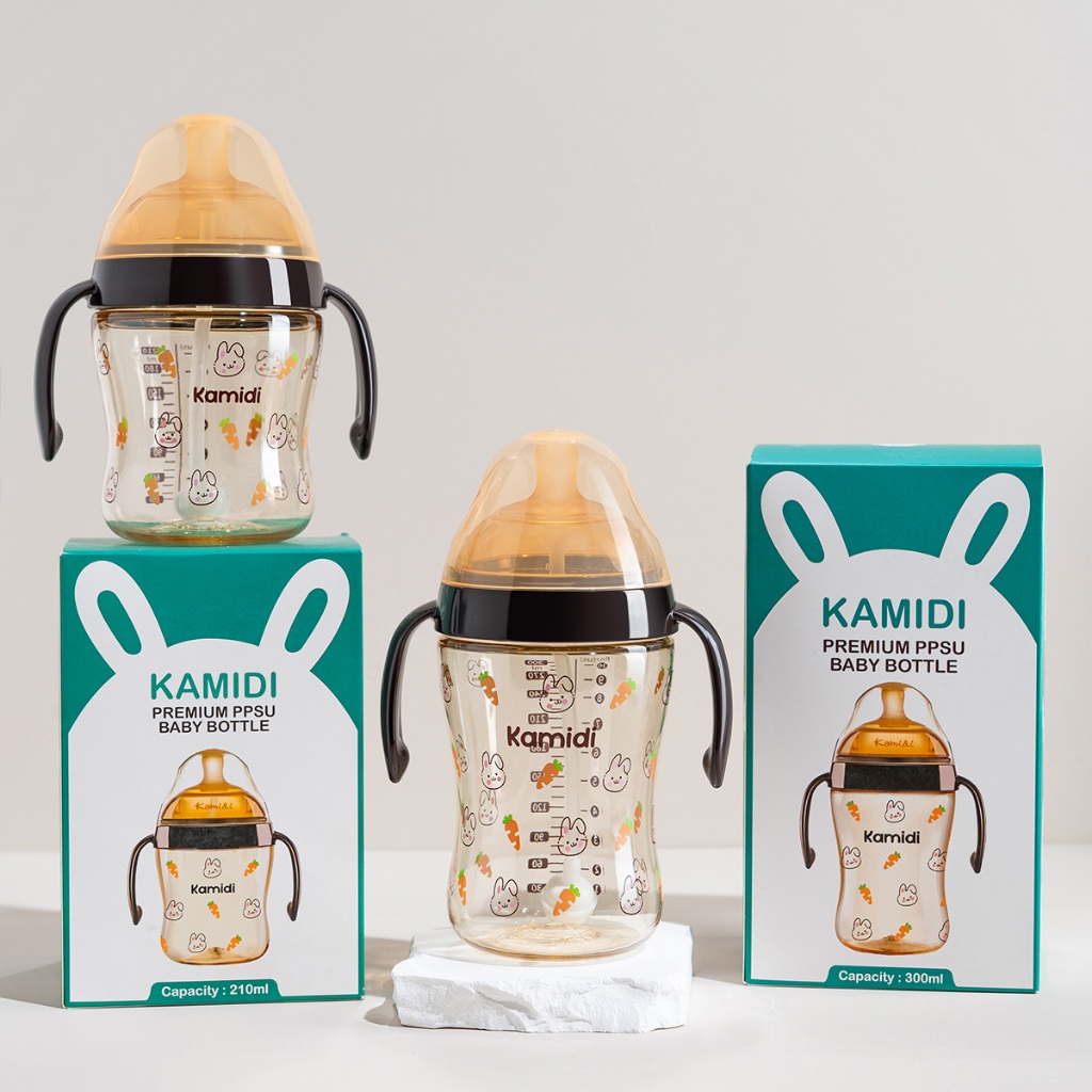 Ảnh Bình Sữa Kamidi Chất Liệu PPSU Họa Tiết Thỏ Dung Tích 210ml/300ml 2