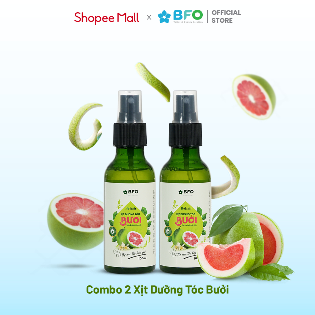 Ảnh Combo 2 Xịt Dưỡng Tóc Tinh Dầu Bưởi Mọc Tóc Phục Hồi Tóc BFO Behair 2
