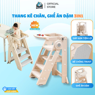 Giá Kê Chân Đa Năng 3IN1 Gấp Gọn Chống Trơn Trượt, Ghế Đứng Bếp Tăng Chiều Cao Kèm Khay Ăn Dặm C003
