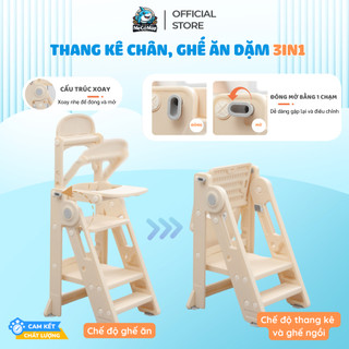Giá Kê Chân Đa Năng 3IN1 Gấp Gọn Chống Trơn Trượt, Ghế Đứng Bếp Tăng Chiều Cao Kèm Khay Ăn Dặm C003