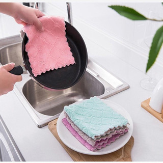 Khăn Lau Bếp Đa Năng Microfiber Set 20 Cái Siêu Thấm Hút Mềm Mịn 2 Mặt Lau Chén Bát Không Xơ Cao Cấp