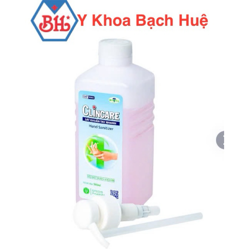 Chai rửa tay sát khuẩn Clincare 500ml, nước sát khuẩn tay Clincare