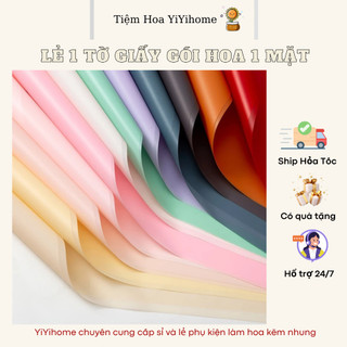 [LẺ 1 TỜ] 56cm*56cm Giấy Gói Hoa 1 Mặt Bóng Mờ Trơn Không Thấm Nước Handmade DIY YiYihome