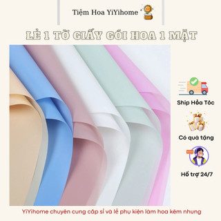 [LẺ 1 TỜ] 56cm*56cm Giấy Gói Hoa 1 Mặt Bóng Mờ Trơn Không Thấm Nước Handmade DIY YiYihome