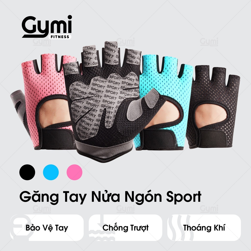 Găng Tay Bao Tay Thể Thao Nửa Ngón Tập gym / Bảo Vệ Tay Êm Ái Nhẹ Nhàng Cá Tính Logo Sport / C - GT-RexchiKoLogo