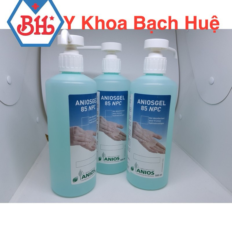 Nước rửa tay khô, sát khuẩn tay nhanh Anios gel .Chai gel rửa tay khô sát khuẩn nhanh Anios 500ml, bảo vệ da tay.
