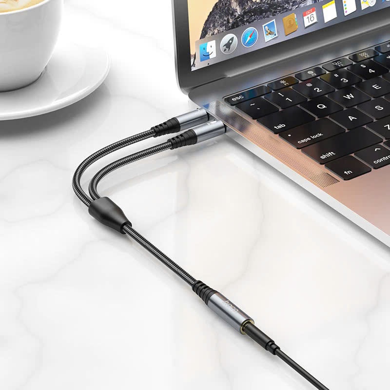 XD - Cáp chuyển đổi tai nghe 3.5mm sang mic và audio Hoco UPA21 , cáp gộp 2in1 dây bọc dù chắc chắn | BigBuy360 - bigbuy360.vn