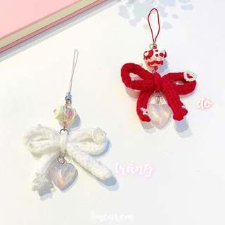 Móc Khoá Nơ Len 𝐁𝐞𝐚𝐮𝐭𝐢𝐟𝐮𝐥 𝐖𝐡𝐢𝐬𝐡𝐞𝐬 - Dây Đeo Điện Thoại - Balo Túi Xách Handmade by IMCAREM
