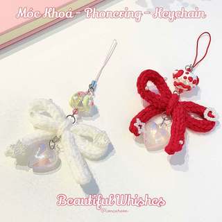 Móc Khoá Nơ Len 𝐁𝐞𝐚𝐮𝐭𝐢𝐟𝐮𝐥 𝐖𝐡𝐢𝐬𝐡𝐞𝐬 - Dây Đeo Điện Thoại - Balo Túi Xách Handmade by IMCAREM
