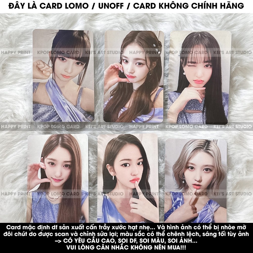 [CARD LOMO] Set 6 thẻ ảnh IVE GAYO Afterlike: Wonyoung, Rei, Liz, Yujin, Gaeul, Leeseo