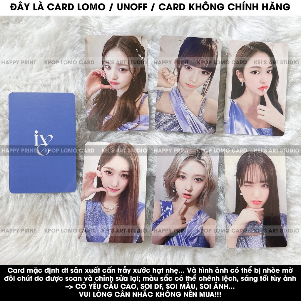 [CARD LOMO] Set 6 thẻ ảnh IVE GAYO Afterlike: Wonyoung, Rei, Liz, Yujin, Gaeul, Leeseo