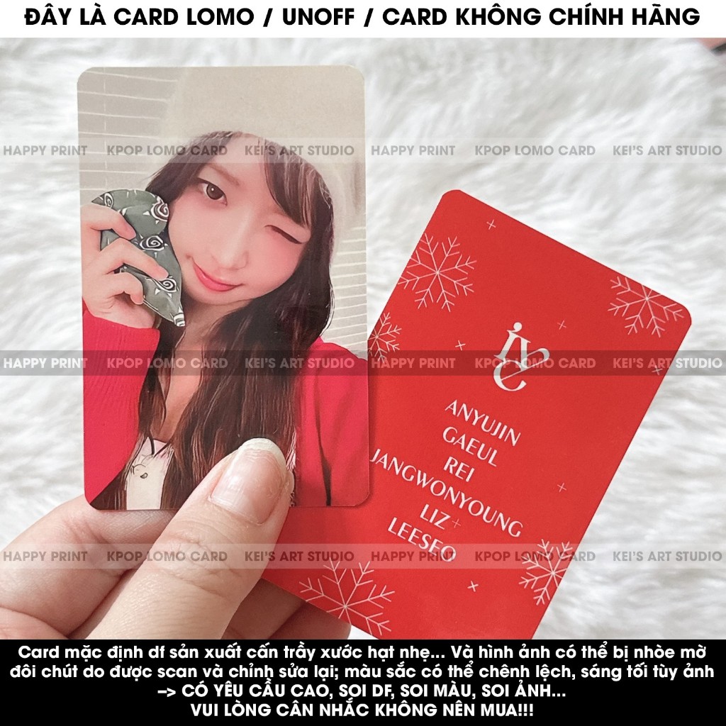 [CARD LOMO MUA 3 TẶNG 1] Set 6 thẻ ảnh IVE GAYO Festival : Wonyoung, Rei, Liz, Yujin, Gaeul, Leeseo