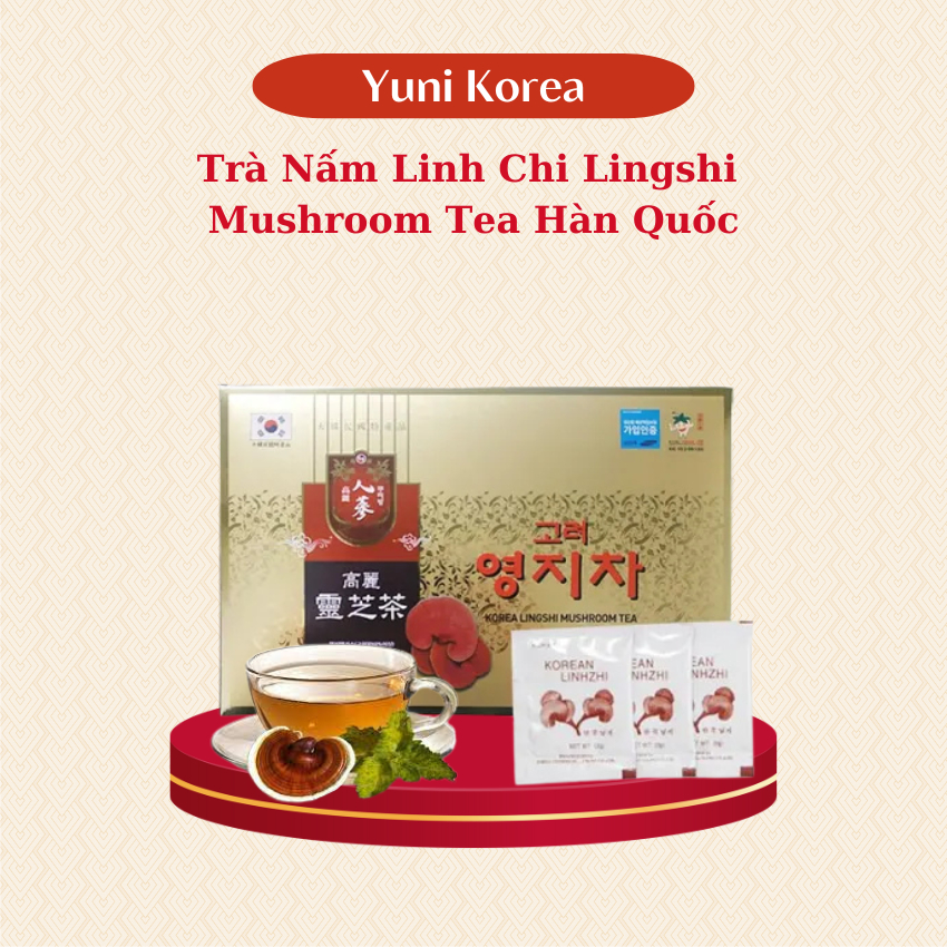 Trà Nấm Linh Chi (Lingshi Mushroom Tea) Hàn Quốc Hộp 100 Gói Giúp Mát ...