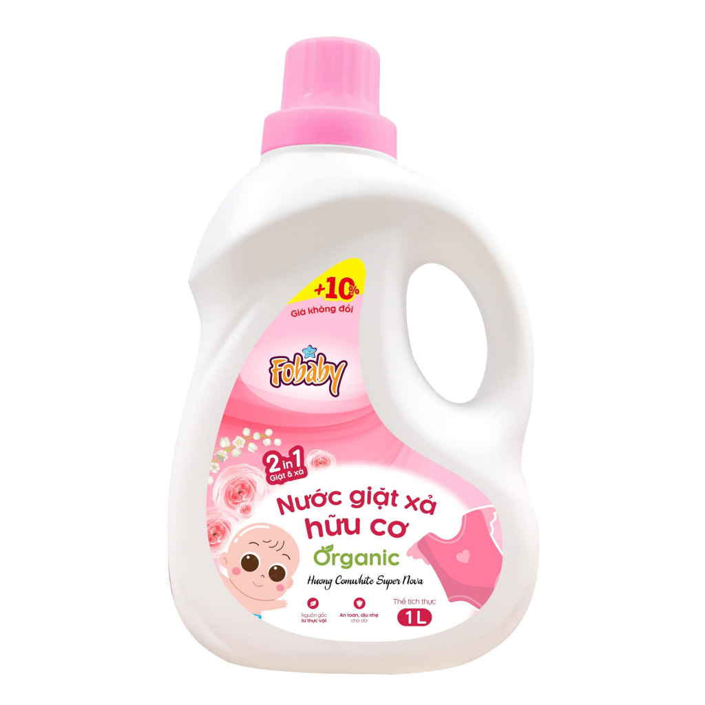 Nước Giặt Xả Fobaby 1000ml Hữu Cơ Cho Bé Lưu Hương Lâu, An Toàn Cho Bé N2
