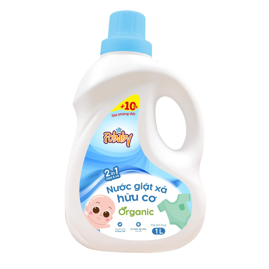 Nước Giặt Xả Fobaby 1000ml Hữu Cơ Cho Bé Lưu Hương Lâu, An Toàn Cho Bé N2