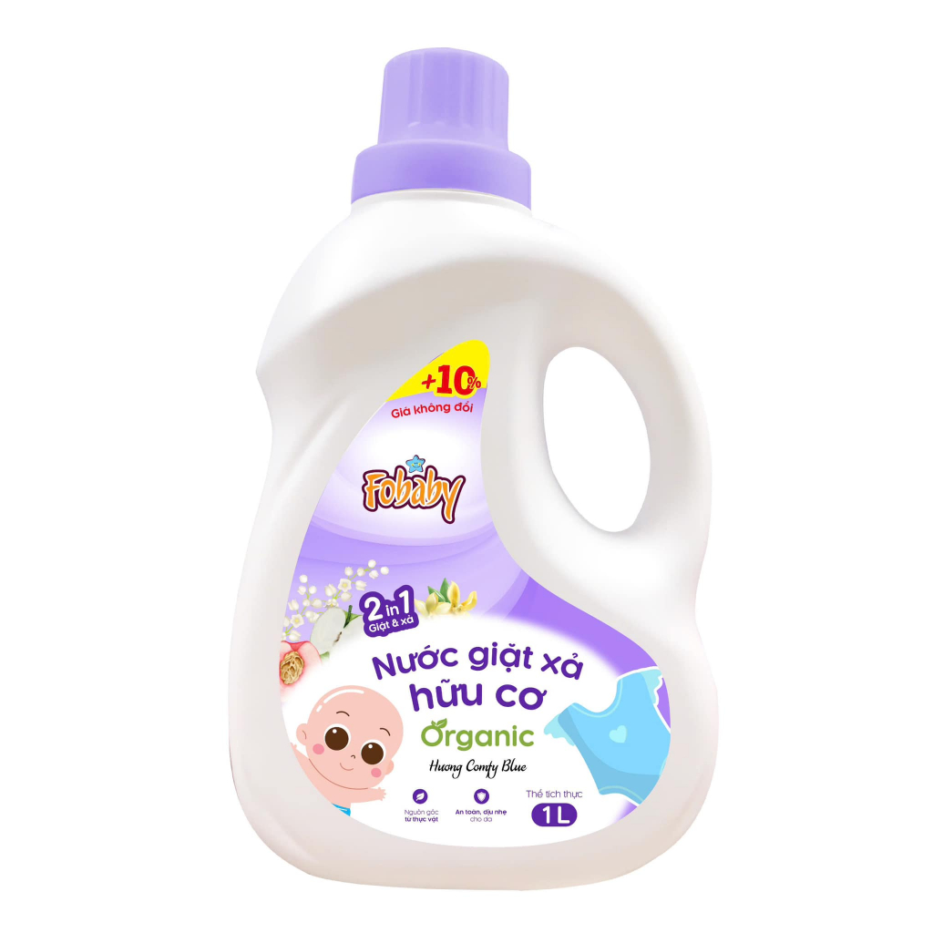 Nước Giặt Xả Fobaby 1000ml Hữu Cơ Cho Bé Lưu Hương Lâu, An Toàn Cho Bé N2