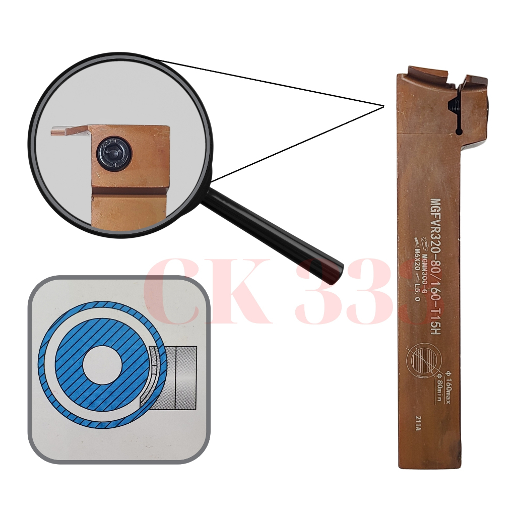 Cán cắt chích rãnh 3 ly NGANG rãnh phe rãnh mặt đầu MGFVR 320 325 ...