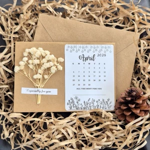 Thiệp hoa khô handmade tặng kèm bao thư kraft + phôi thiệp