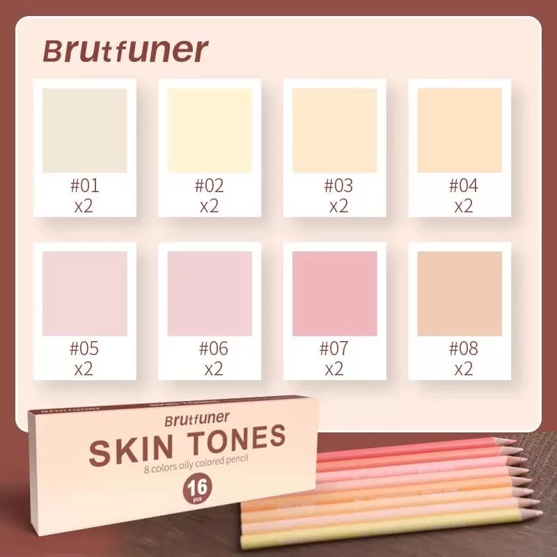 Bộ 16 bút chì màu da Brutfuner Bút chì màu dầu