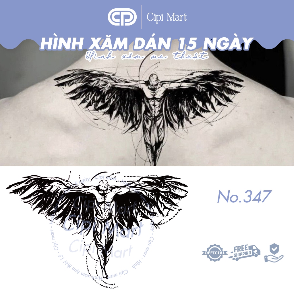 CIPI MART - Hình xăm tạm thời 15 NGÀY - chống nước, cọ xát 0374