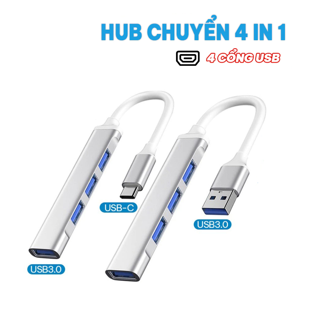 Bộ Hub Chuyển Đổi USB Type C 4 Trong 1,Bộ chia Hub USB và Hub Type C 3. ...