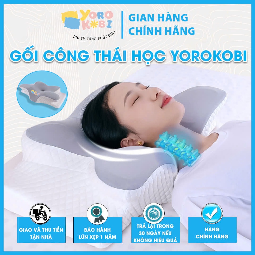 Gối ngủ nhanh công thái học cánh bướm YOROKOBI-CHÍNH HÃNG, giúp ngủ nhanh ngủ sâu giấc, chống ngáy