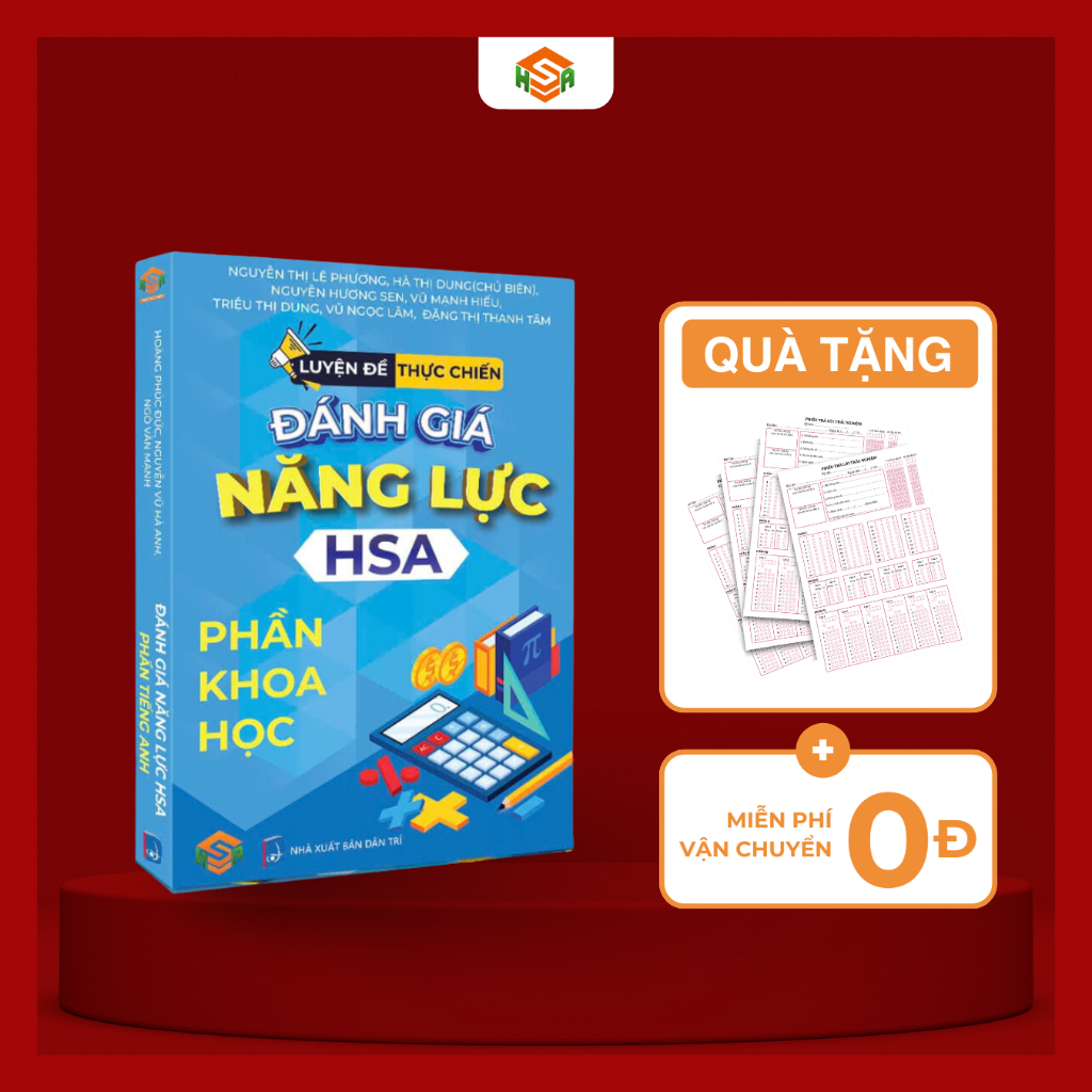 Ảnh Combo 4 Sách luyện đề thực chiến đánh giá năng lực HSA (Định tính + Định Lượng + Khoa Học + Tiếng Anh) 3