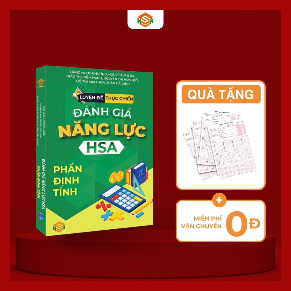 Ảnh Combo 4 Sách luyện đề thực chiến đánh giá năng lực HSA (Định tính + Định Lượng + Khoa Học + Tiếng Anh) 4