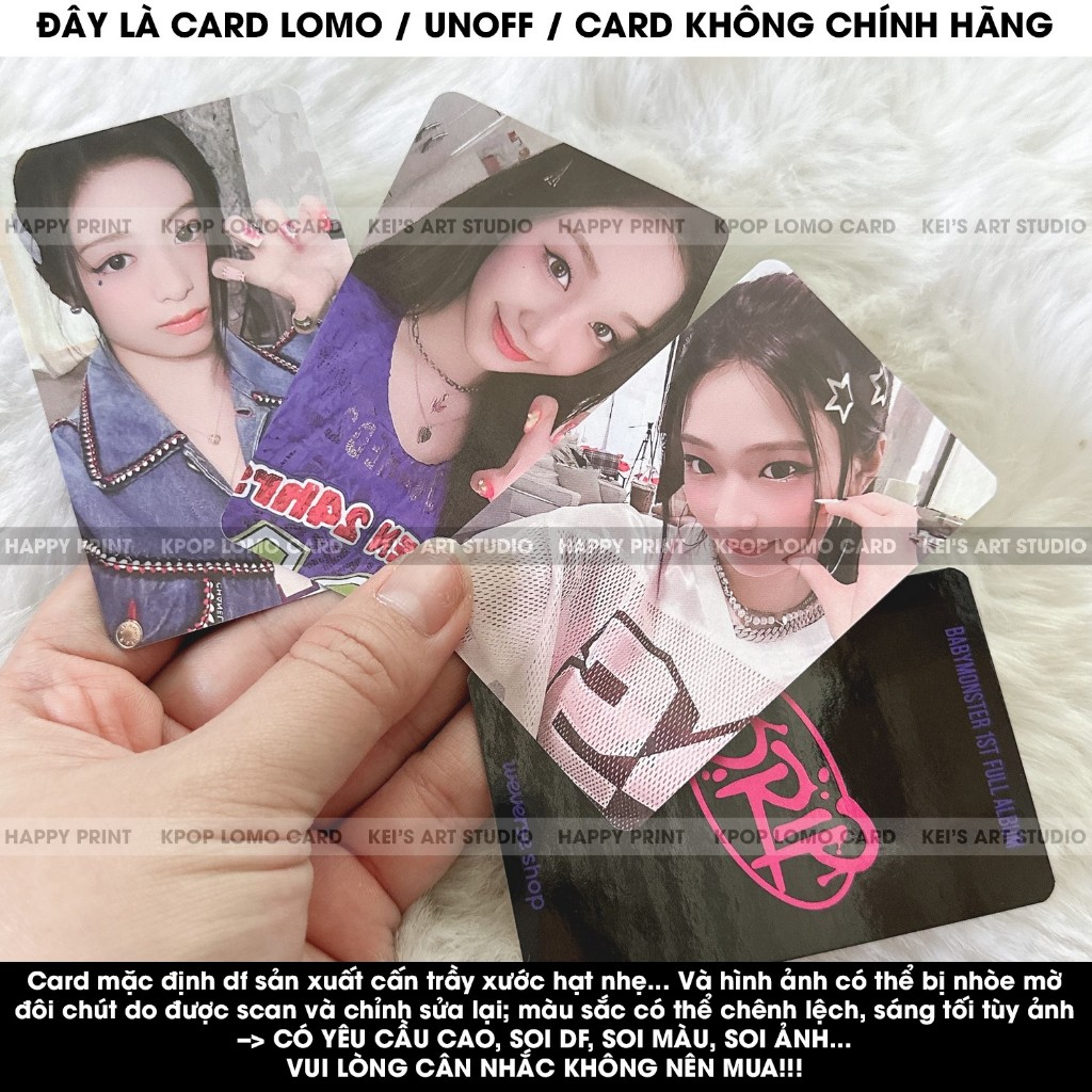 [CARD LOMO MUA 3 TẶNG 1] P1 Card Babymonster DRIP album mới: Baemon, BM, Ruka, Pharita, Asa, Ahyeon, Rami, Rora và Chiqu
