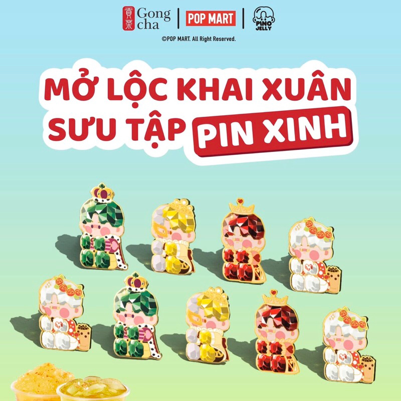 [Chính hãng] Pin cài Pino Jelly Popmart x Gong Cha | Shopee Việt Nam