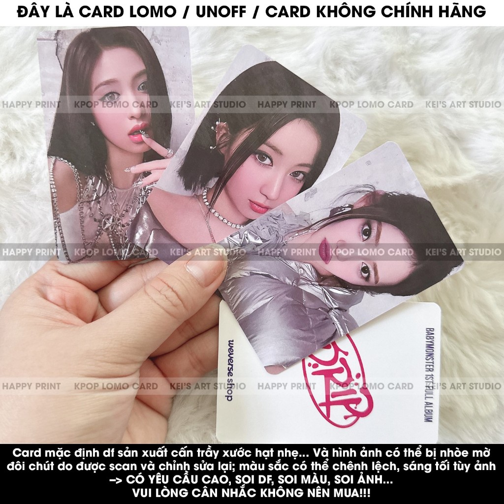 [CARD LOMO  MUA 3 TẶNG 1] P2 Card Babymonster DRIP album mới: Baemon, BM, Ruka, Pharita, Asa, Ahyeon, Rami, Rora và Chiq