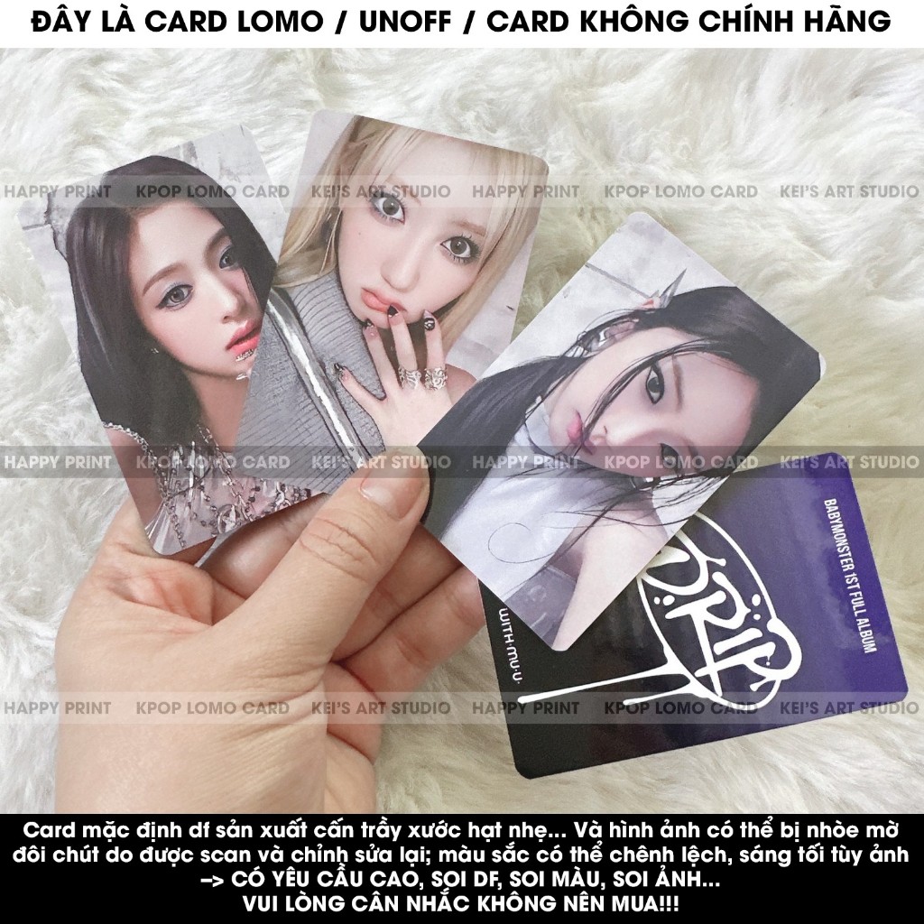 [CARD LOMO  MUA 3 TẶNG 1] P2 Card Babymonster DRIP album mới: Baemon, BM, Ruka, Pharita, Asa, Ahyeon, Rami, Rora và Chiq