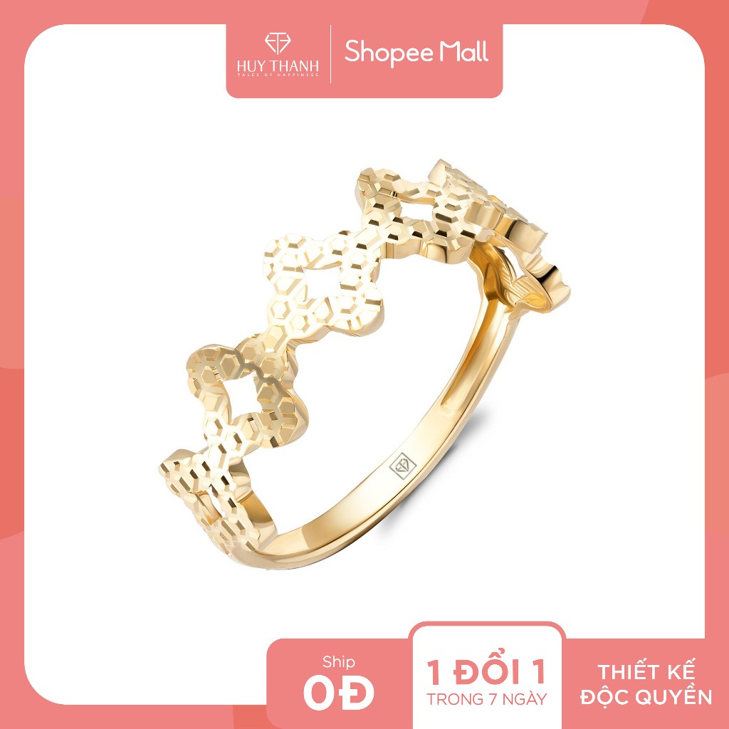 Nhẫn Nữ Họa Tiết Kim Tiền Sáng Lấp Lánh NZ029 Vàng Tây 10k Huy Thanh Jewelry