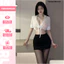Set váy ngủ cosplay thư ký buộc trước gợi cảm, Đồ ngủ hóa trang thư ký sexy quyến rũ DN98