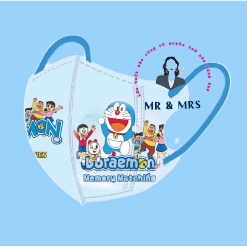 ( Set 10c) Khẩu Trang Hoạt Hình Doraemon - cho bé14kg - 25kg