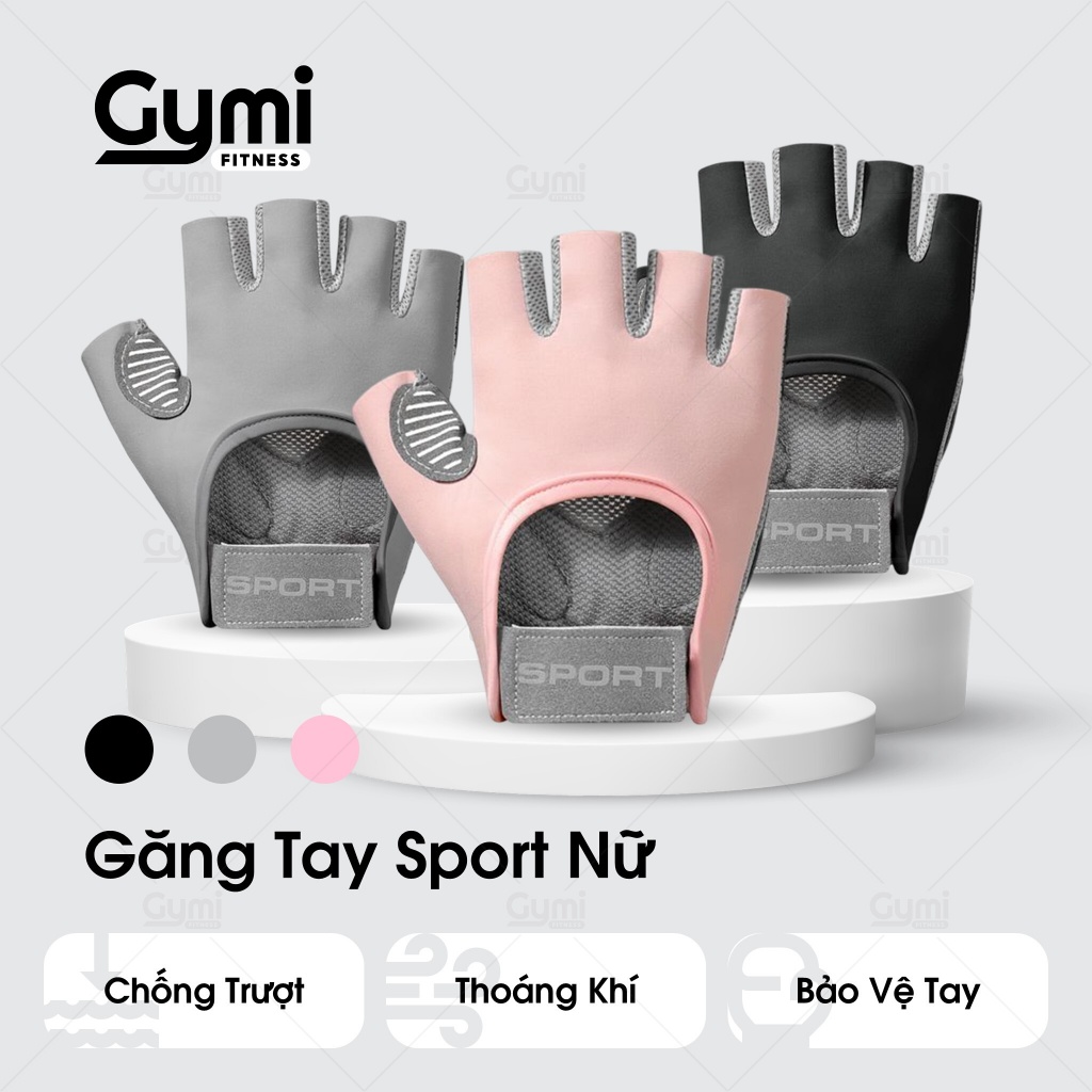 Găng Tay Sport Tập Gym Nữ Chống Trượt Tập Yoga, Gym, Goft, Đạp Xe, Đệm Silicon Cao Cấp - GT-SportNuSilicone