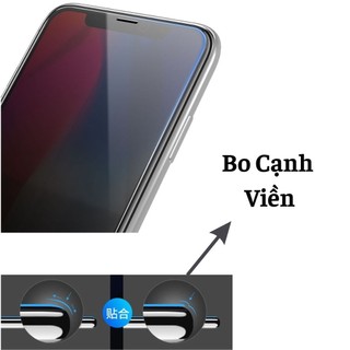 Kính cường lực KK khung tự dán chống nhìn trộm cho iphone 11 12 13 14 15 16 pro max x xs xr xsmax plus prommax glass
